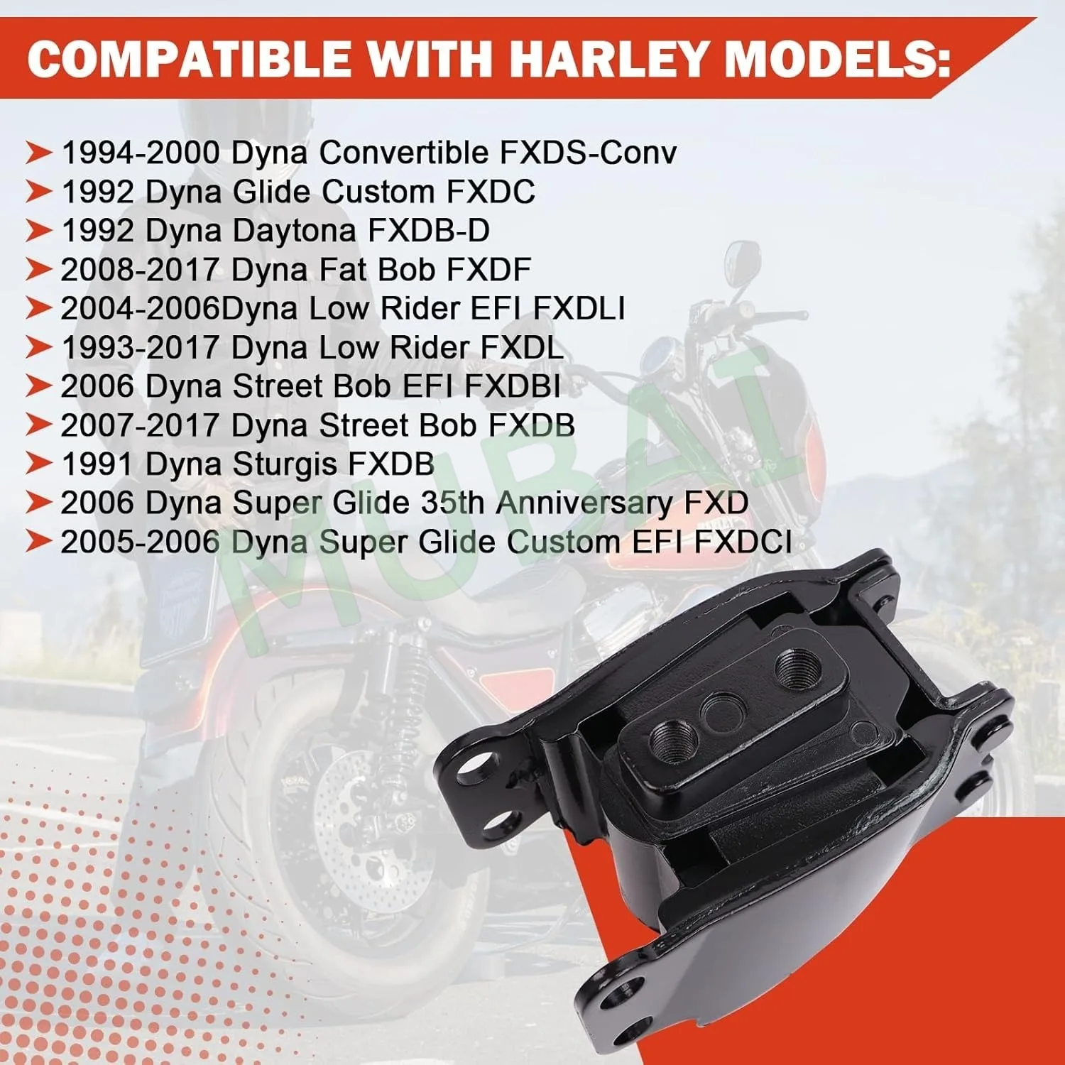 47583-90/B 0933-0101 Front Isolator Motor Mount for Harley Dyna Super Glide Daytona Convertible Fat Bob Low Rider Swit 47583-90B