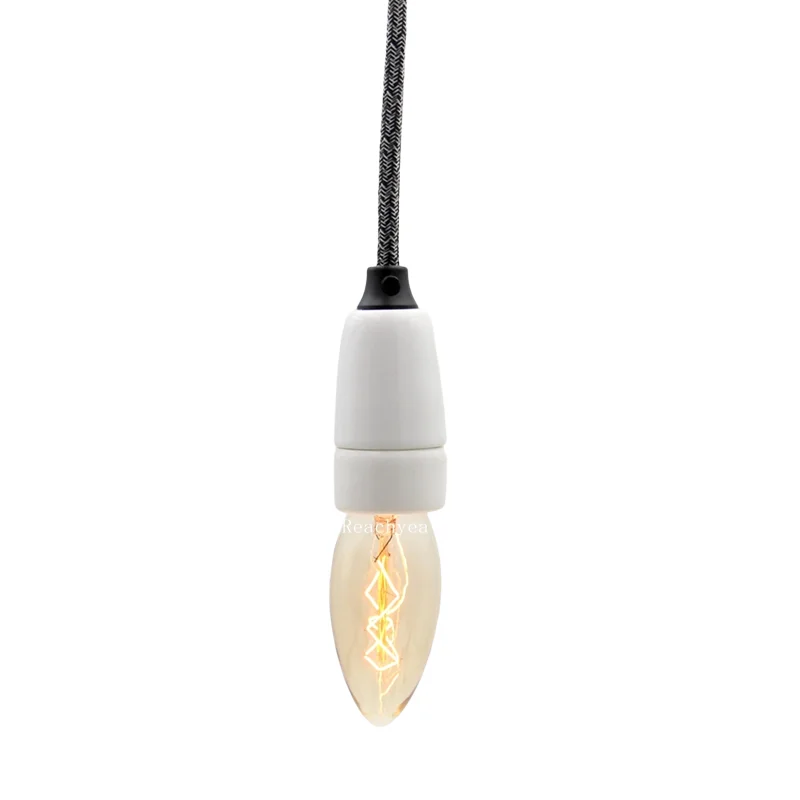 E14 Ceramic Lamp Holder Classic Candle Bulb Base Screw Lamp Socket Fittings for Chandeliers
