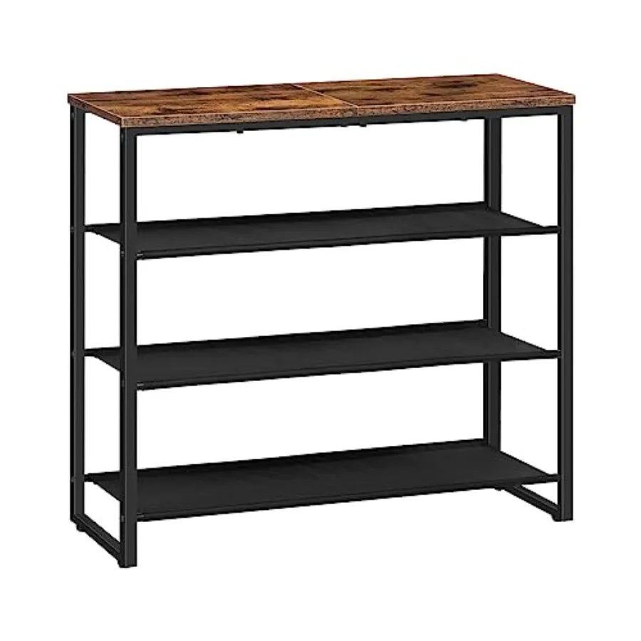 

Shoe Rack 4 Tier Shoe Storage Organizer with 3 Oxford Fabric Shelves and Top Panel Holds 1216 Pairs of Shoes for Entryway and C