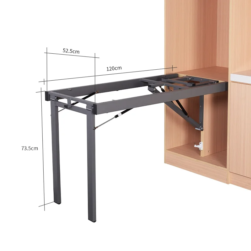 Iron Kitchen Multifunction Space Saving Float Wall Folding Table Wood Mounted Fold Tulple
