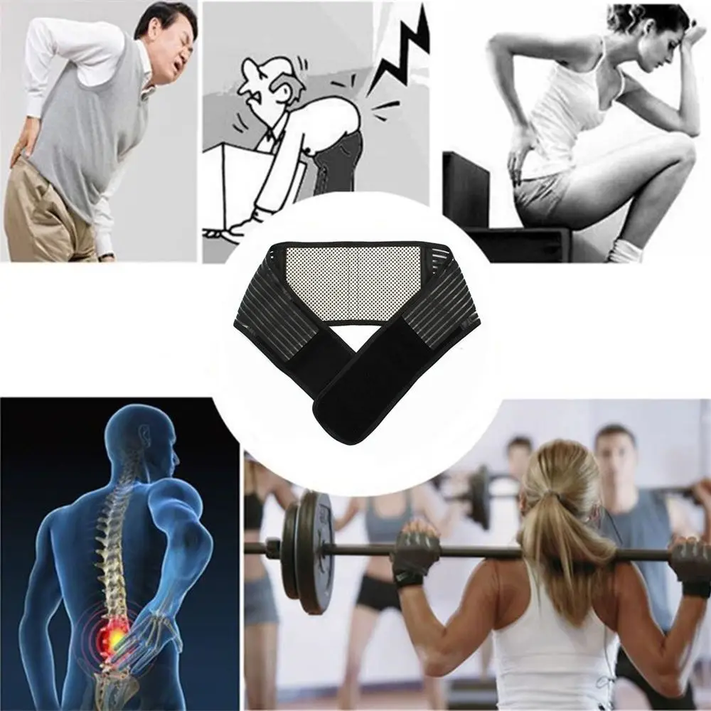 Cintura di supporto per la schiena magnetica unisex Terapia autoriscaldante regolabile Cintura di supporto per la vita posteriore Fascia per massaggio con tutore lombare Assistenza sanitaria