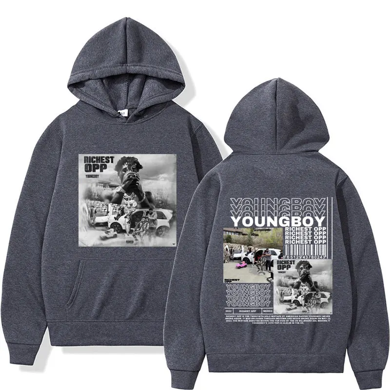 Rapero YoungBoy-Sudadera con capucha para hombre, suéter masculino de estilo Hip Hop, informal, gótico, de gran tamaño, con estampado gráfico, nuevo álbum, 2023