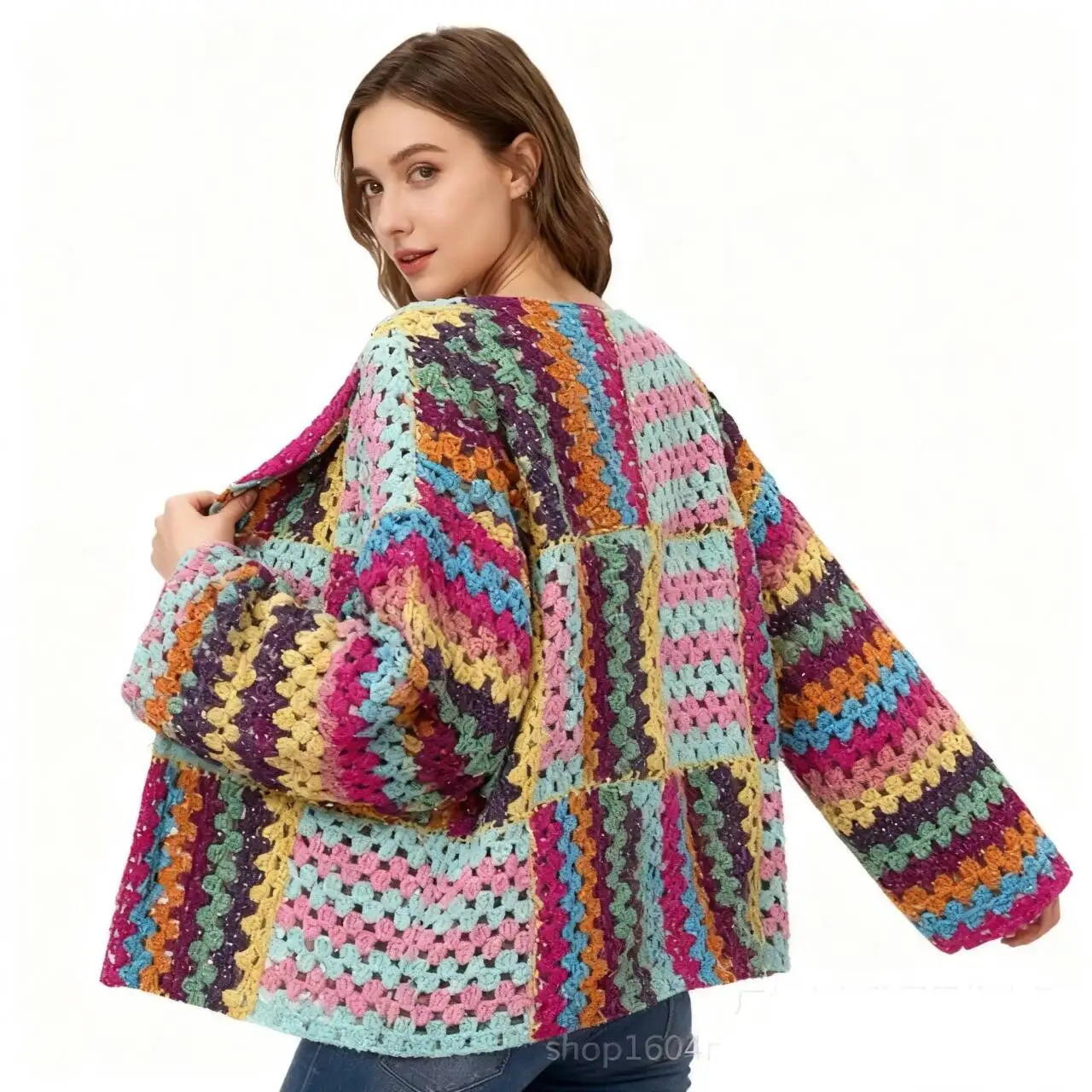 

Sweaters Jumpers Cardigans Womens Double Zip Pure Wool Patch Trim Oversized Weekend Western Casual Comfortable Cozy Warm Holiday