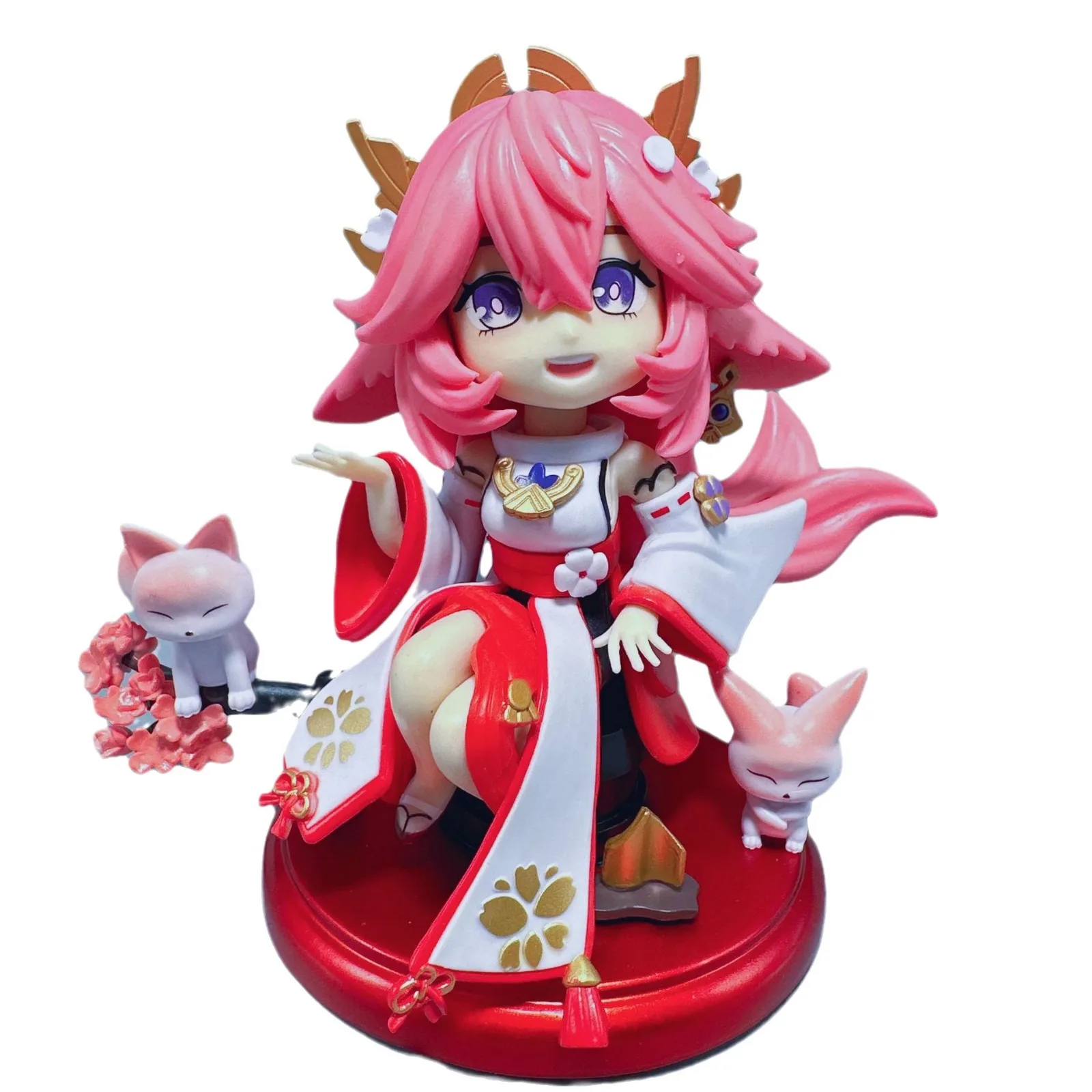 16cm Genshin Impact Yae Miko Cute Edition Game Girl Figure Model Gk Statue Boy Collection Desktop Decoration Ornament Toys Gifts