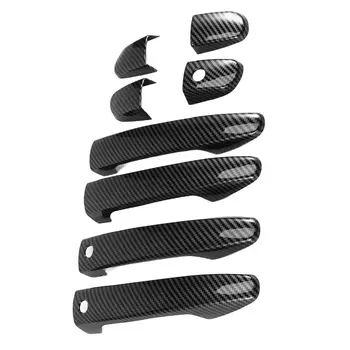 適用於馬自達 2 3 6 CX-3 CX-5 CX-9(無鑰匙進入)的運動碳纖維風格門把手蓋裝飾條 6 最佳銷售 馬自達3車門飾條 - №5