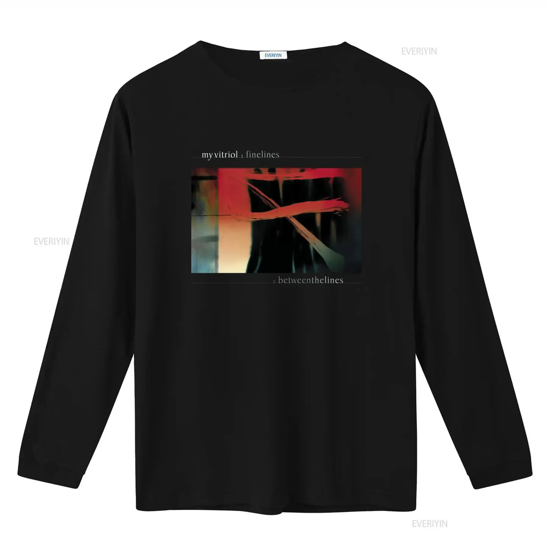 My Vitriol T Shirt Finelines Between The Lines Print vintage Washed homme Unisex Stylish Soft streetwear Breathable