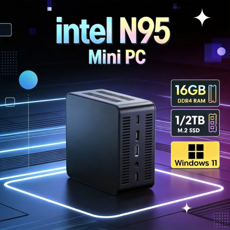 2026 new MINI PC Core N95 16GB RAM 1TB SSD WIFI 6 BT5.2 4K HD Mini Gaming Office Study Pc Windows 11 Pro Small Pocket Computer