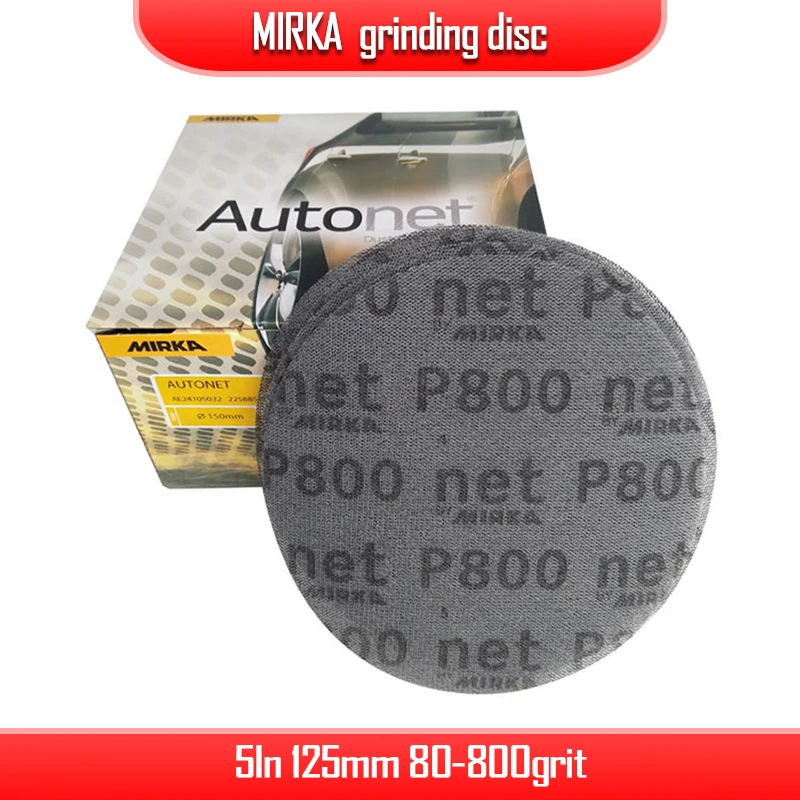 MIRKA Mesh Sandpaper 5In 125mm Abrasive Grinding Disc Dust Free Sanding Discs Net Sandpaper Anti-blocking 80-800Grit Car Pain