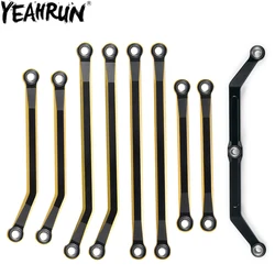 YEAHRUN Brass High Clearance Chassis Links Steering Linkage Adds Weight for 1/18 TRX4M Bronco Defender Upgrade Parts