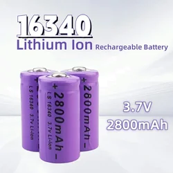 New 16340 Battery CR123A 16340 Battery 2800mAh 3.7V Li-ion Rechargeable Battery+16340 Charger