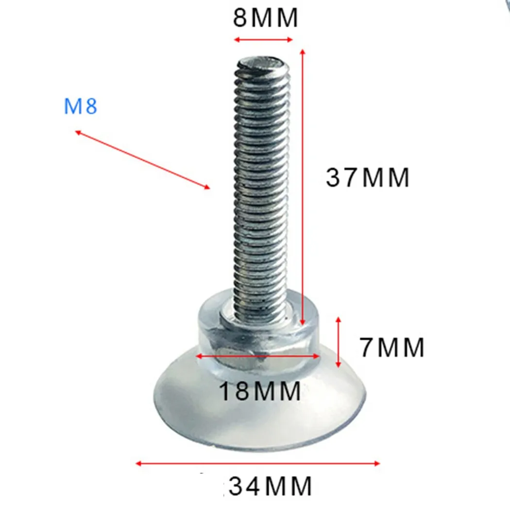 10 Pcs Clear Suction Cup with M8 Screws and Nuts Perfect for Sticking to Smooth Surfaces in Kitchens and Bathrooms