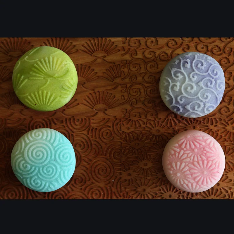 Japanese wagashi basic four-pattern fruit practice corrugated wood mold for wagashi fruit making