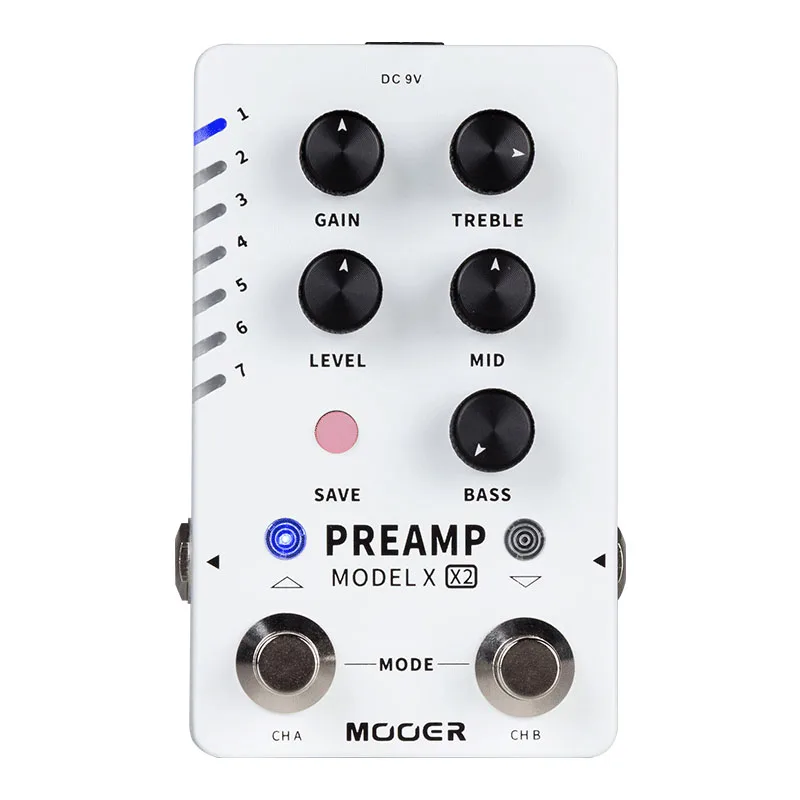 Mooer PREAMP MODEL X X2,Dual Channel,Digital Preamp Pedal,Dual Footswitch Controls,3 CAB Simulation Models,14 Preset slots