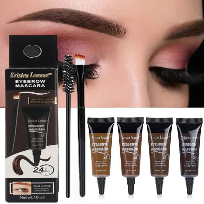 Natural 4Colors Liquid Dyeing Eyebrow Cream Set Waterproof Durable Brown Tint Eyebrow Henna Mascara Eyebrows Paint Makeup