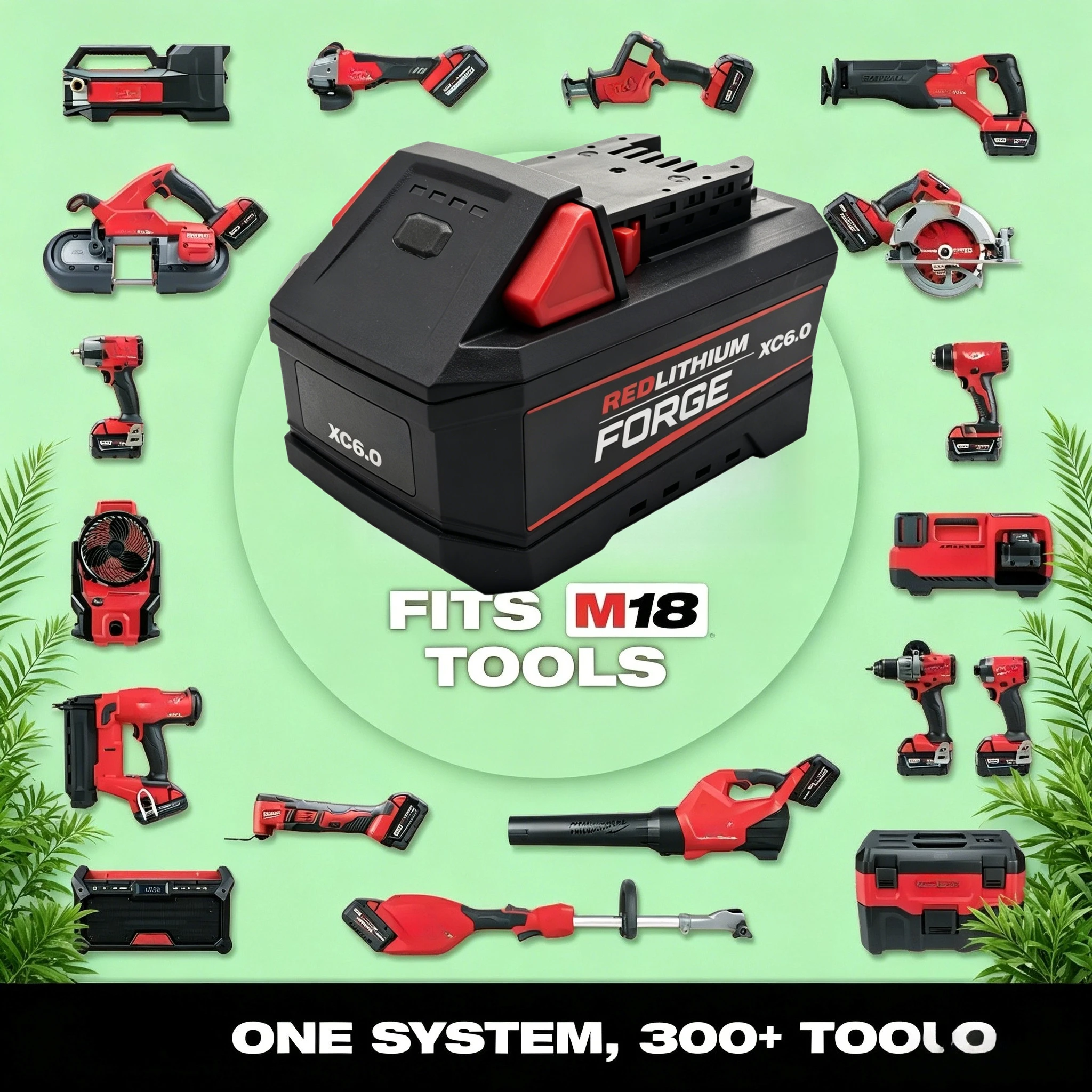 

Replacement For Milwaukee M18 48-11-1861 XC6.0 FORGE 18V 6.0Ah Li-ion Battery Built-in BMS For All M18 Cordless Power Tools
