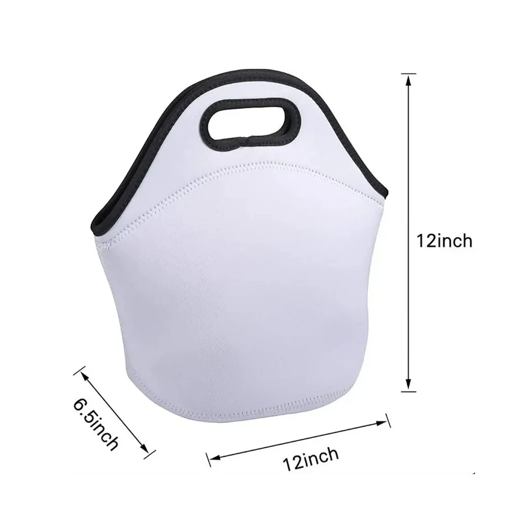 5pcs Pack Blank Sublimation Neoprene Lunch Tote Bag