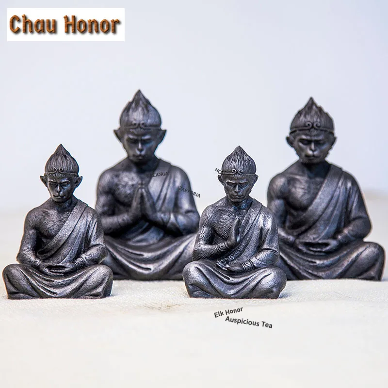 ZAEYORIA Chinese Fighting Saint Buddha Sun Wukong Living Room Home Desktop Ornament Vintage Distressed Craft Decoration Ornament