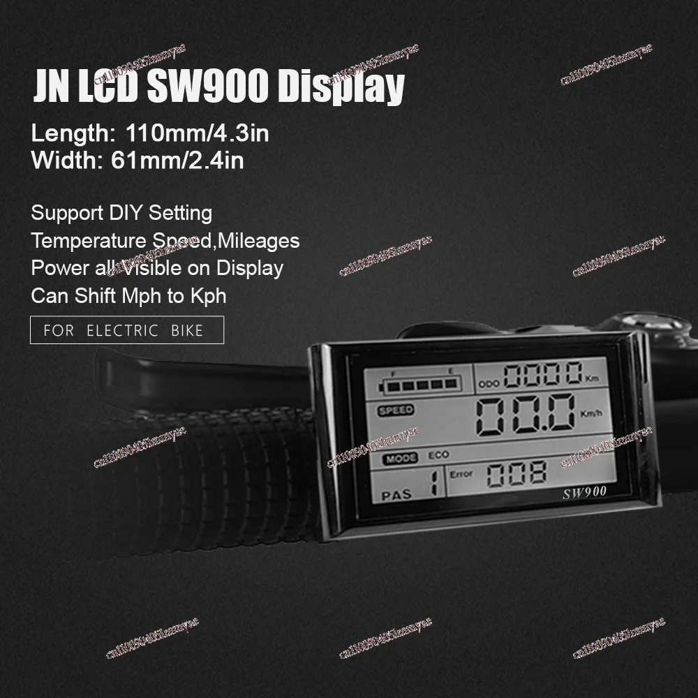 ملحقات تعديل الدراجة الكهربائية LCD-SW900 LCD أداة Datascope 24-72 فولت SM موصل
