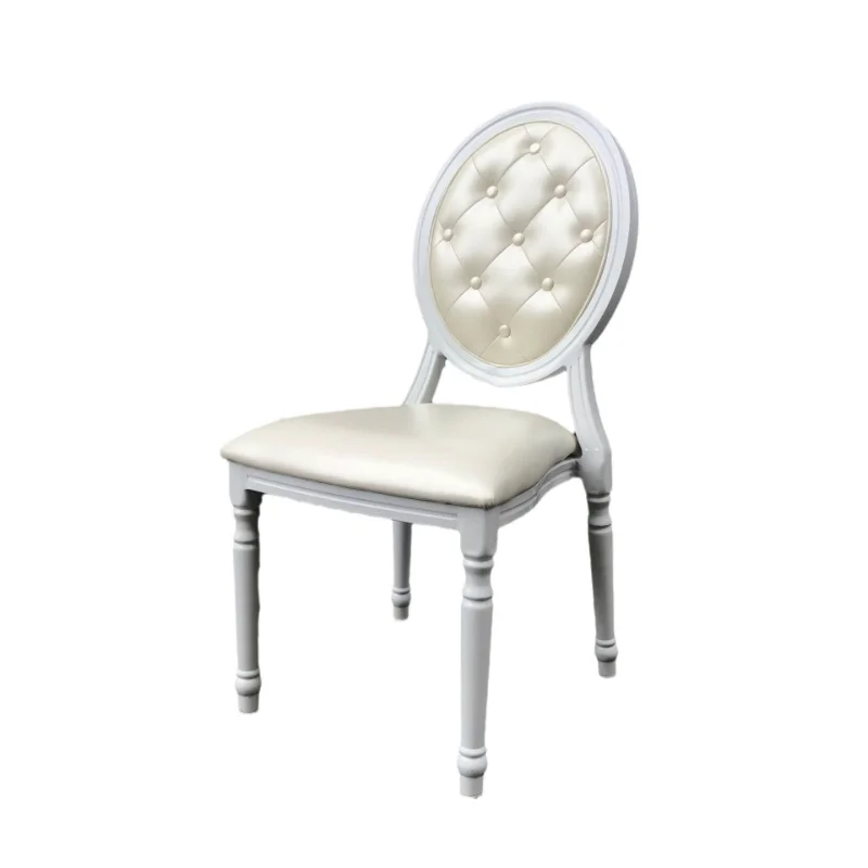 

for LUS-E002 Elegant French Style Dining Chair - New Model with White Wood and Black Fabric, Oval Back