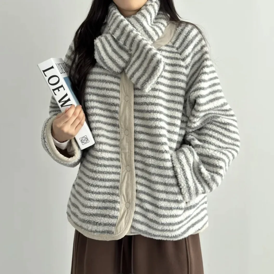 

Женская хлопковая куртка, шикарная осенне-зимняя свободная двусторонняя одежда Fce ort Sle, теплый топ для колледжа, маленький размер