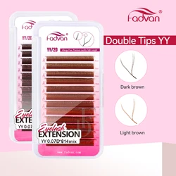 Fadvan Brown YY Lashes YY Shape Eyelashes Extension Soft Natural