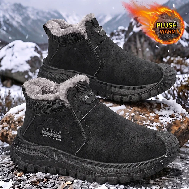 Mehrfarbige Herren-Winterstiefel, warm, knöchelhoch, zum Hineinschlüpfen, rutschfest, für kaltes Wetter, für den täglichen Gebrauch. – Detail 6