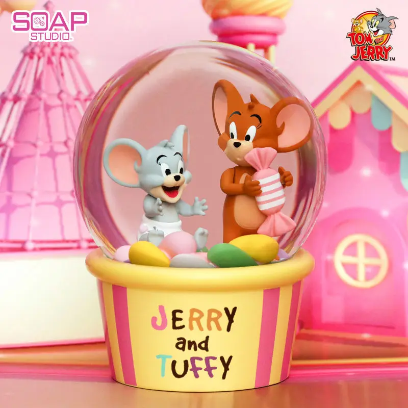 [Funny] 14cm Disney Tom and Jerry Candy House Crystal ball Action figure toys statue collection model home decoration kids gift