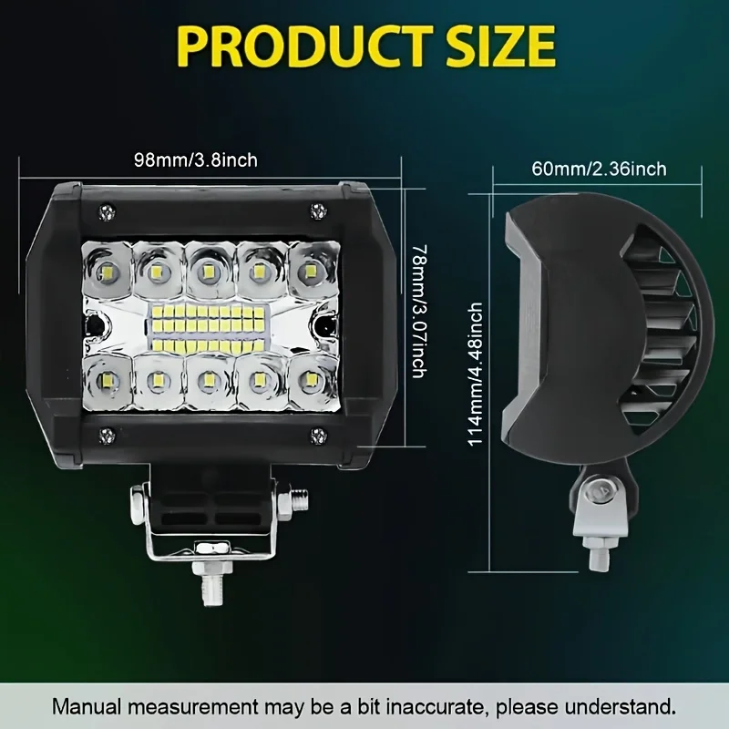 Ultra-Bright LED Light Bar & Work Light Combo Kit, White Light, Universal Fit for 4x4 Offroad Vehicles,