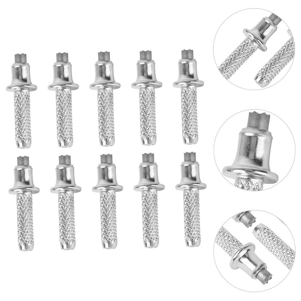 

10 Pcs Folding Walking Stick Trekking Pole Tip Replacement for on Foot Silver Travel