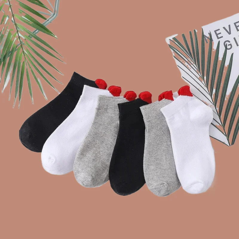 Chaussettes courtes à talons en coton pour femmes, invisibles, personnalisées, tridimensionnelles, amour, nouveau, printemps, été, 5/10, 2024 paires