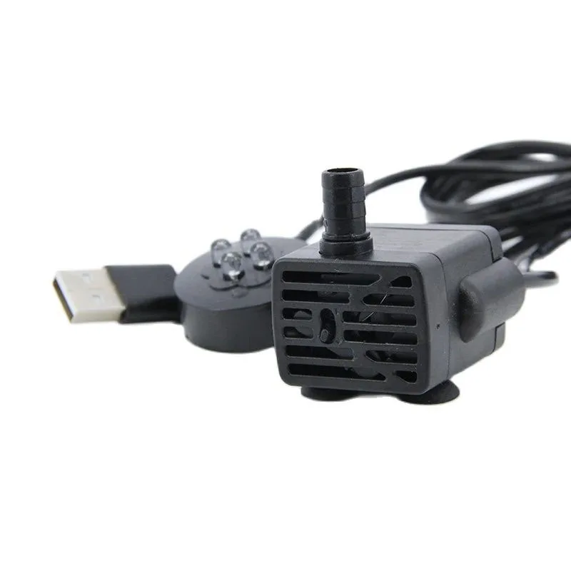 Bomba sumergible con Micro conector led para acuario, fuente para tanque de peces, bomba de agua para estanque, 5V, 3W, USB