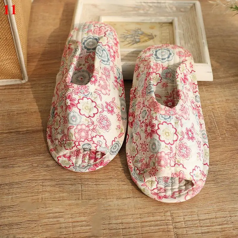 Soft-soled Cotton Slippers Home Interior Slippers Pastoral Fabric Home Cotton Floral Slippers Warm Slippers Comfortable Warm