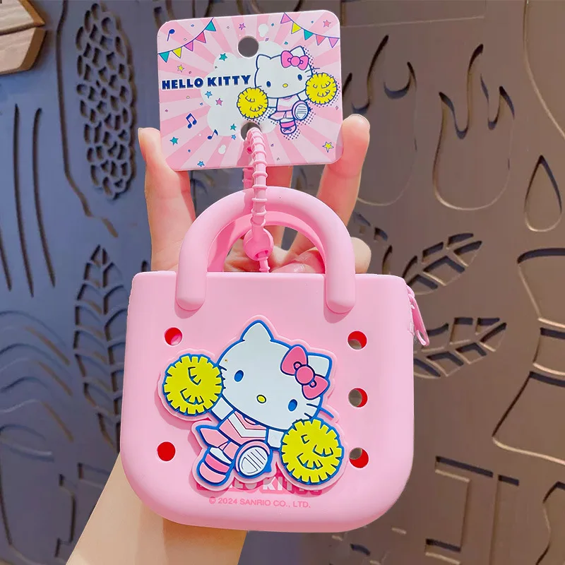 패션 산리오 헬로키티 비즈 팔찌 키체인 창의적인 쿠로미 자동차 가방 키체인 커플 백팩 참 장식 소녀 휴일 선물