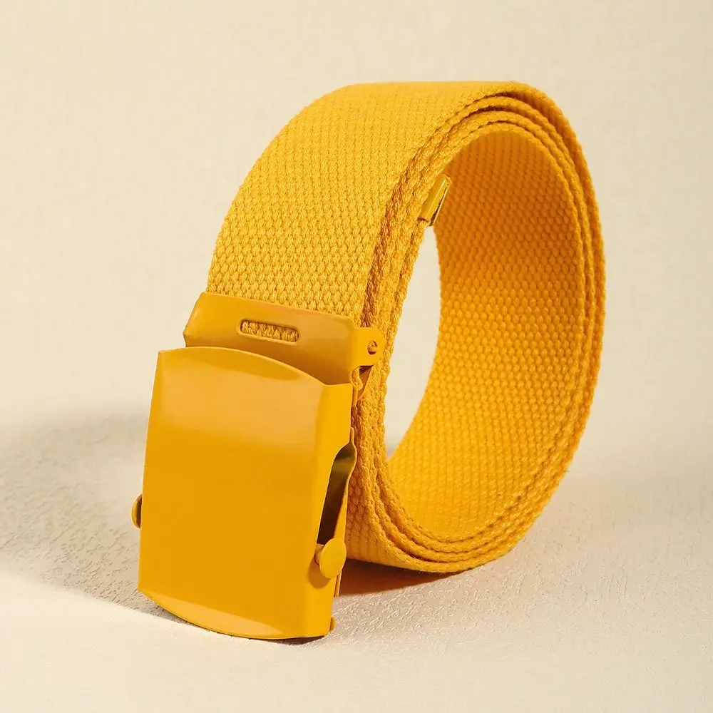 Ceinture en nylon en alliage métallique pour femme, ceinture de taille pour homme, toile latérale large élégante, décor de pantalon assressenti, décoration de jeans d'extérieur