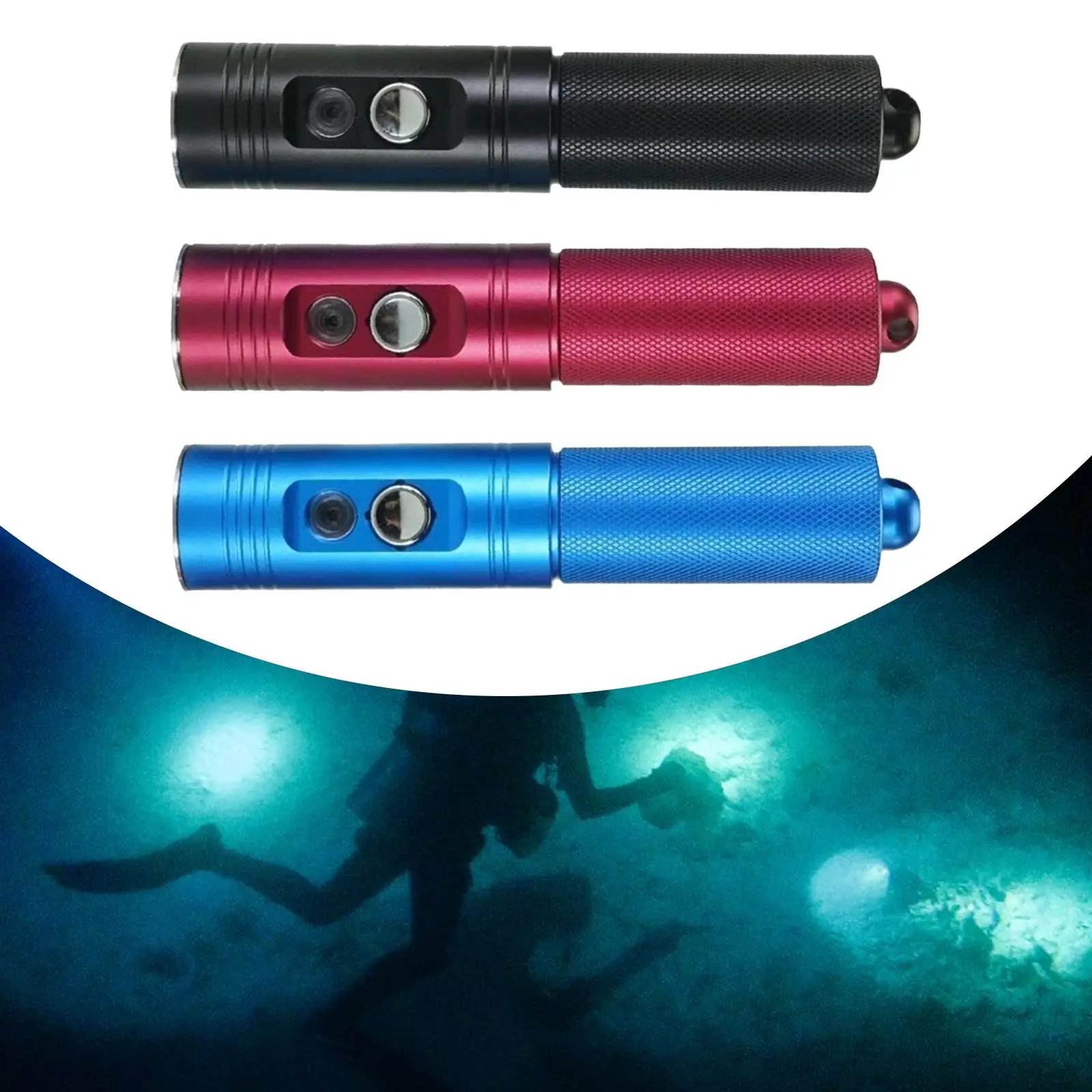 

LED Scuba Diving Flashlight Lamp Dive Light for Emergency Fishing Camping
