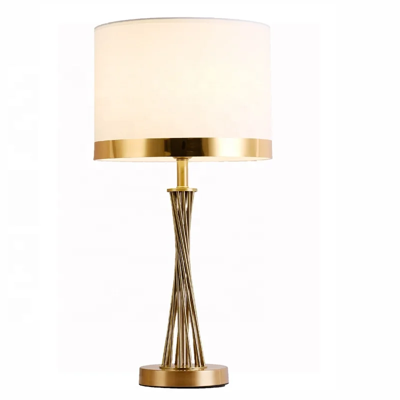 

&c Elegant Home Decor Lighting Nordic Style Minimalist Modern Gold Metal Table Lamp for Bedroom Nightstand Living Room