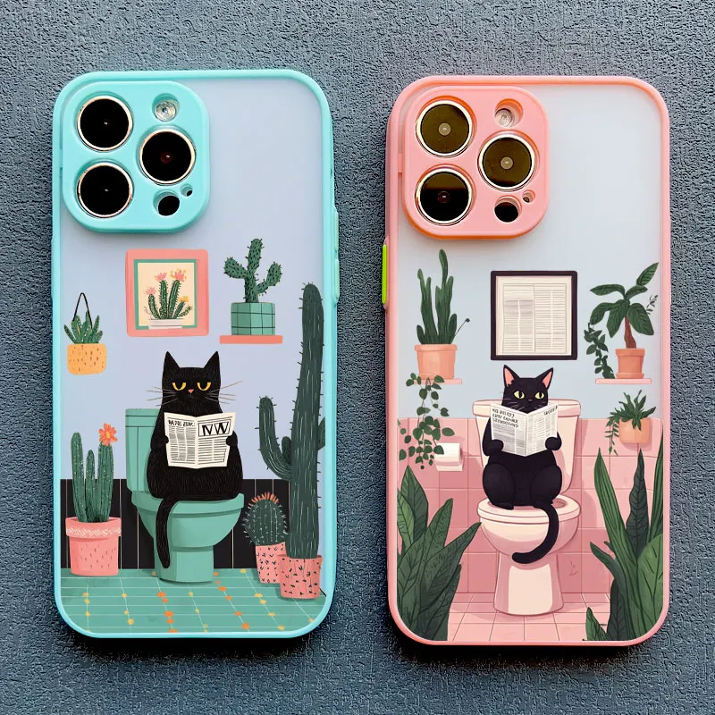 Schöne Cartoon-Katzen-Handyhülle für iPhone 17 16 15 Pro Max Plus 11 12 13 Mini 14 Pro Max XR XS X stoßfeste Rückseite – Detail 9