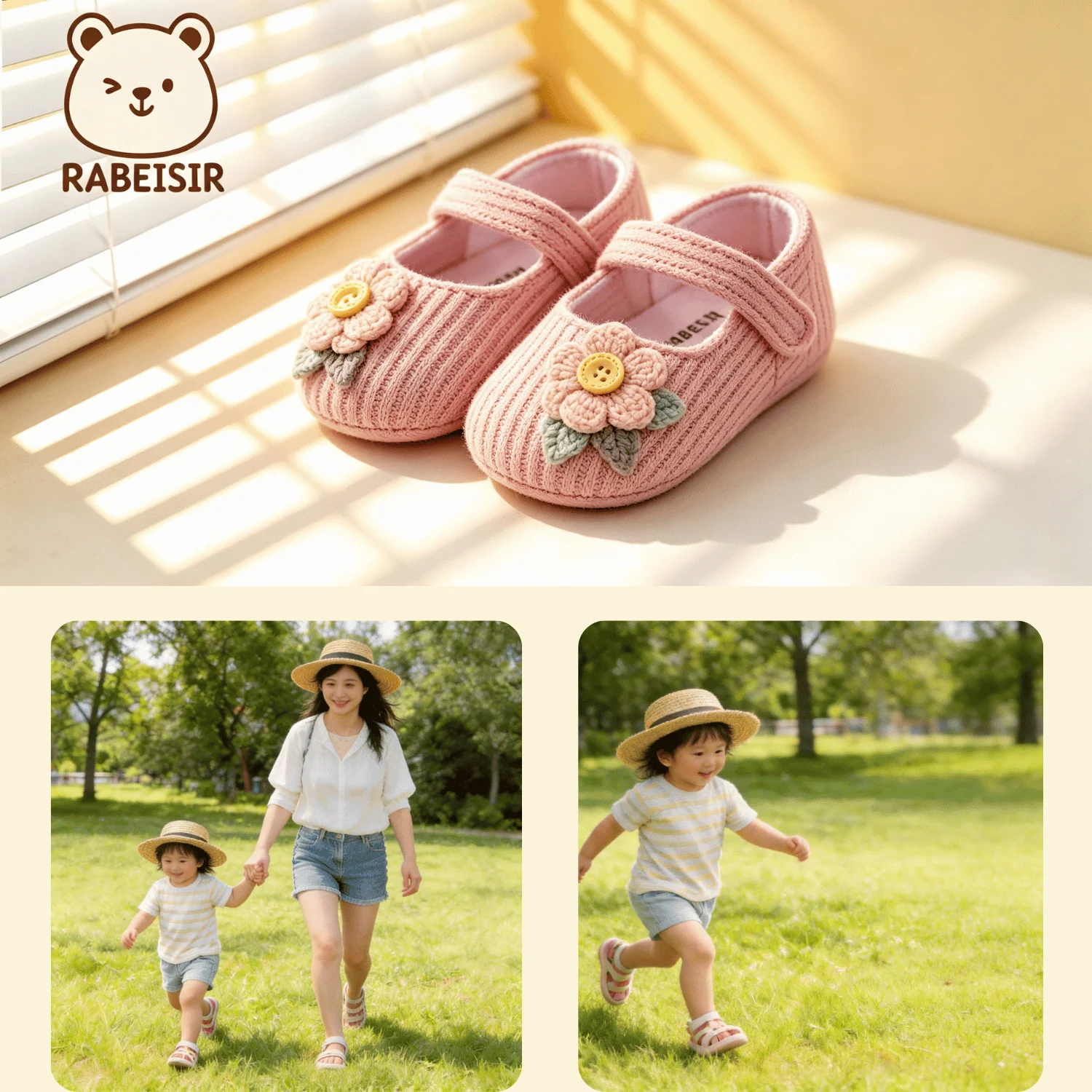 Baby-Stufen-Schuhe für Babys, erstes Paar Kleinkind-Schuhe, Babyschuhe, atmungsaktiv, rutschfest, modische Mädchen-Schuhe im Prinzessinnen-Stil – Detail 1