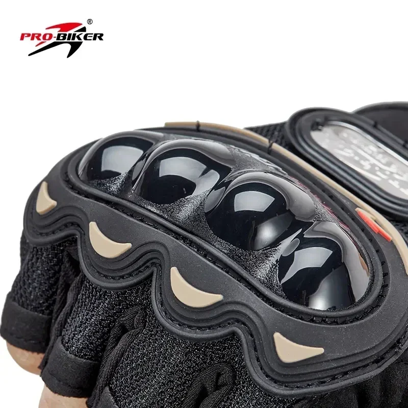 PRO-BIKER MCS-04C Motorcycle Half Finger Gloves Red/Blue/Black Men Women Mesh Breathable Anti-slip Off Road Racing Moto Gloves