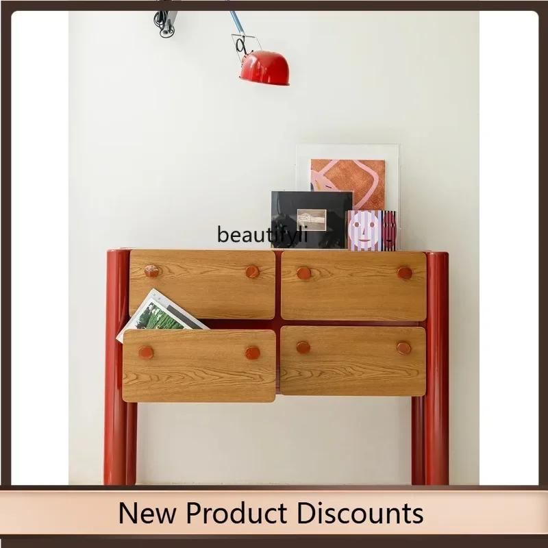 

K185 French Style Chest of Drawers Bedroom Wall Drawer Storage Cabinet Solid Wood Bed Front Cabinet K185