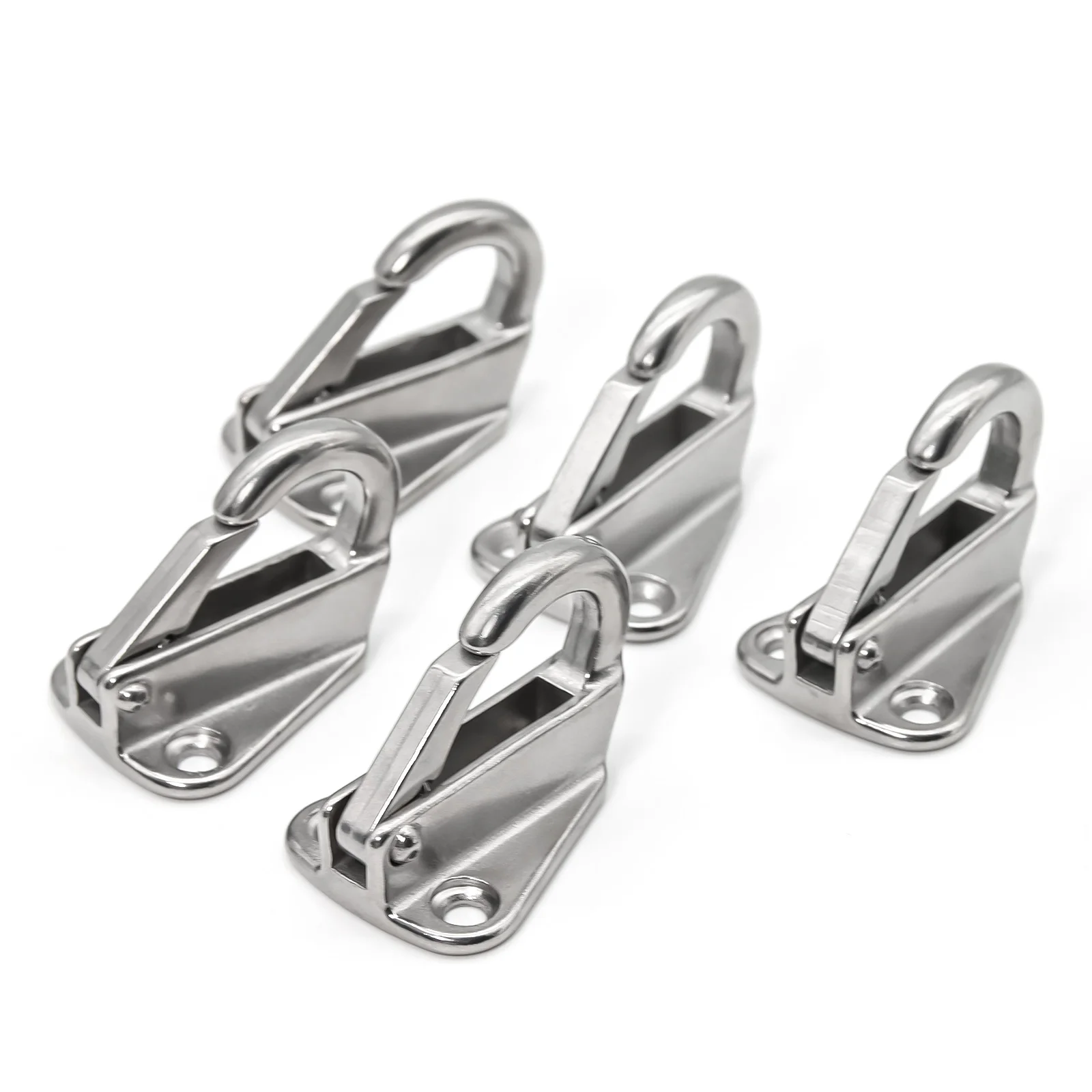 5 Pcs Marine Grade Stainless Steel Spring Locked Fender Kait Kancing Menangkis Hook Melampirkan Tali Perahu Berlayar Tug Kapal Laut peralatan