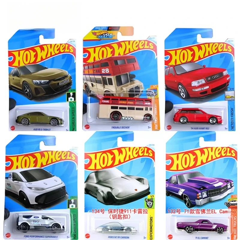 2024F Original Hot Wheels coche 1/64 juguetes fundidos a presión para niños vehículo Porsche 911 Carrera Trouble Decker Camino Audi Avant RS2 Mazda