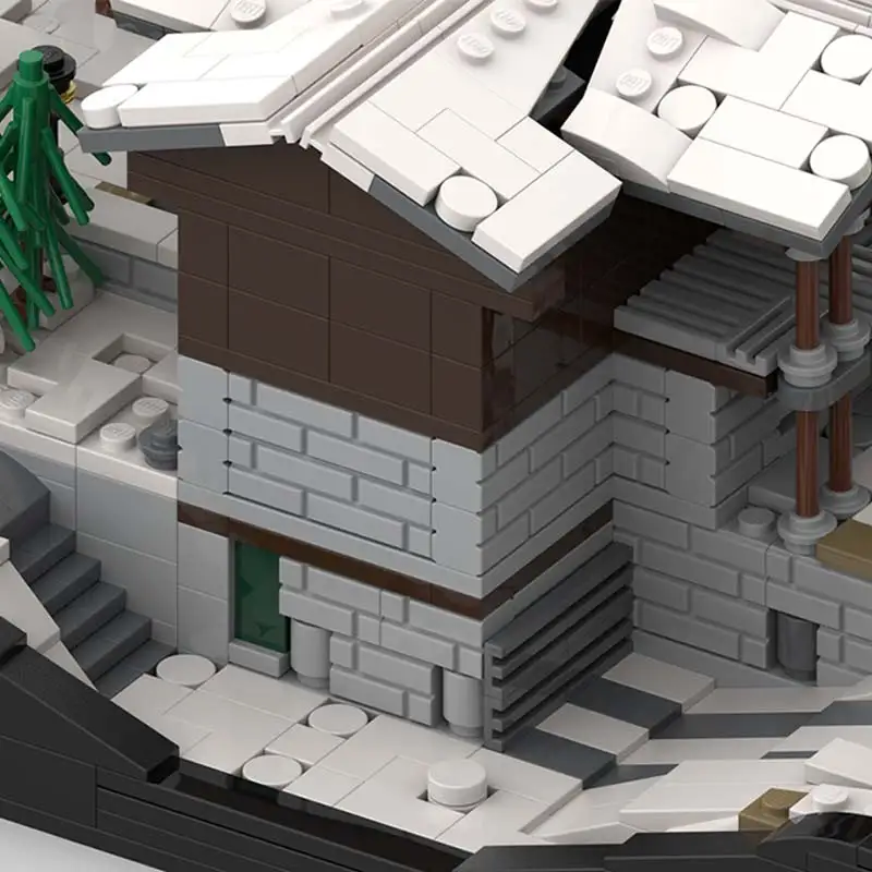 MOC- 194023   Modulare Architektur Winter Log Cabin Bausteine Modell Haus Technologie Ziegel Spielzeug Kinder Geburtstag Geschenke