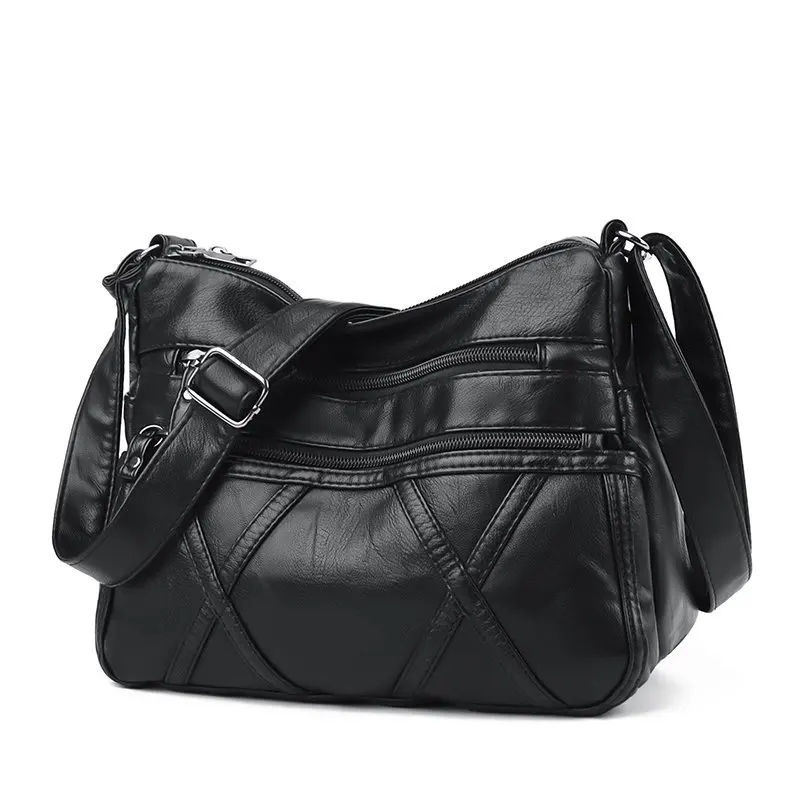 Factory Price Women\'s Handbag 2023 Soft Leather Luxury High-capacity Bags Designer Cheap Women\'s Bags Black Crossbody Bag