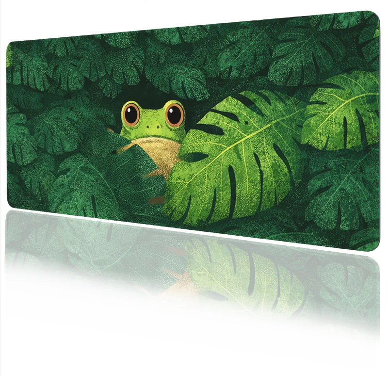 Green Plants Frog Mouse Pad Gamer XL Custom New Mousepad XXL MousePads keyboard pad Carpet Natural Rubber Soft PC Mouse Mats