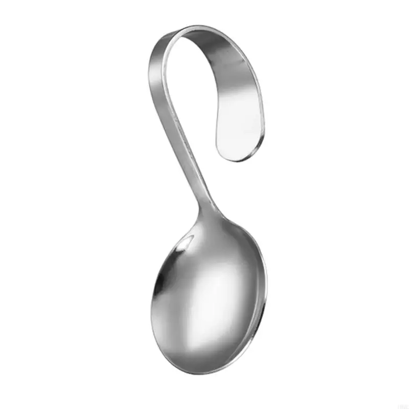 Contemporary Bend Serving Spoon Crafted From Metal For Elegant Meal Presentations J0MC