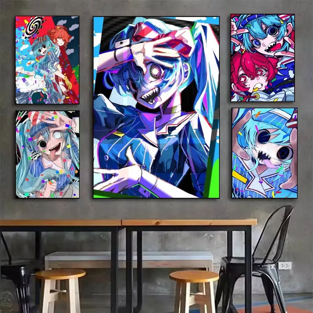 Mesmeriseur ! Teto et Miku ! Affiche murale autocollante imperméable HD, impression artistique
