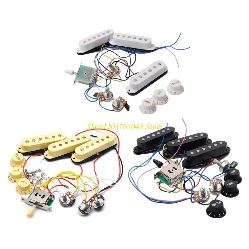 

R53E Предварительно смонтированный жгут проводов для гитары, жгут проводов звукоснимателя для электрогитары, 5-позиционный 2T1V,