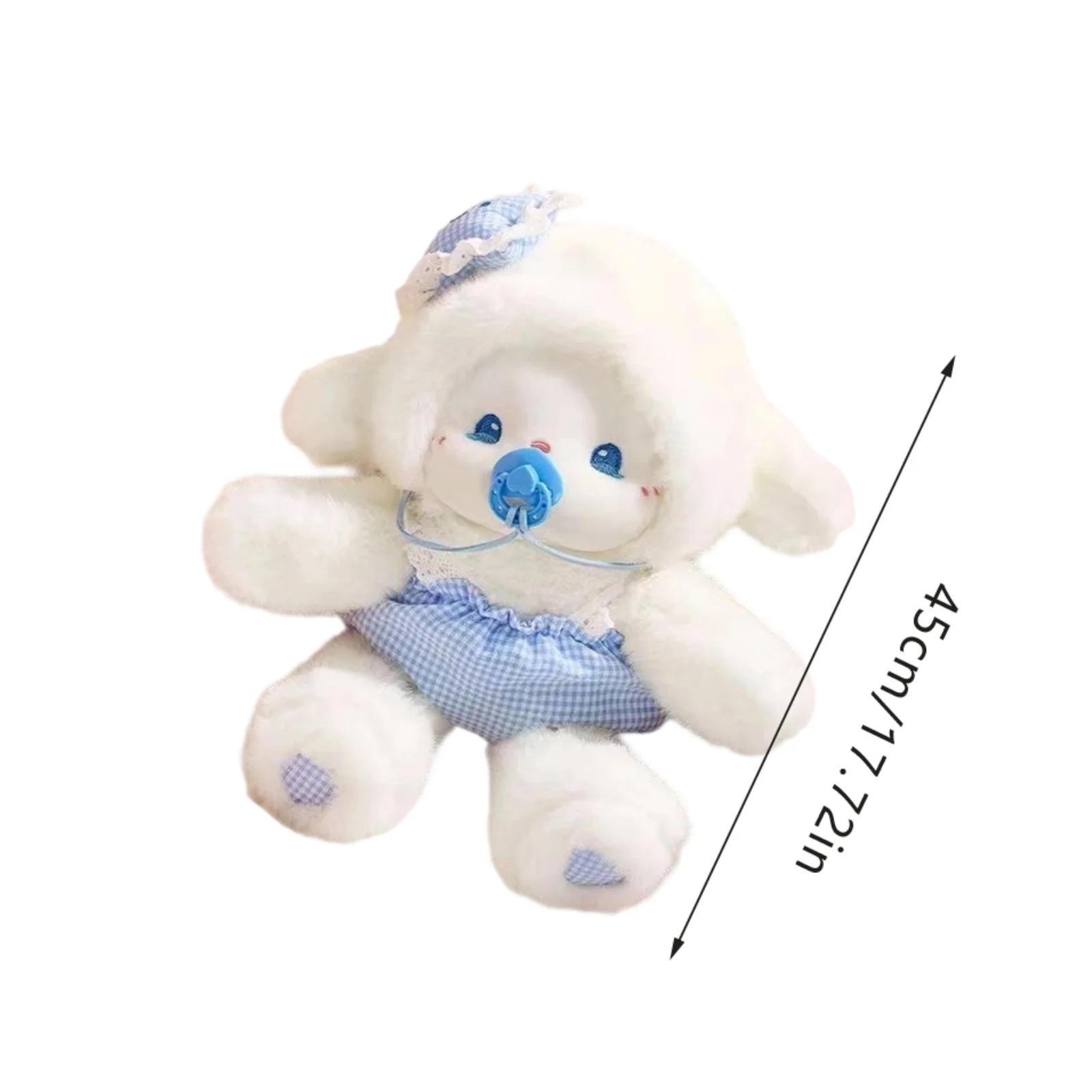 Leite fu sonolento ovelha boneca chupeta ovelha boneca bonito brinquedo de pelúcia calmante boneca de dormir