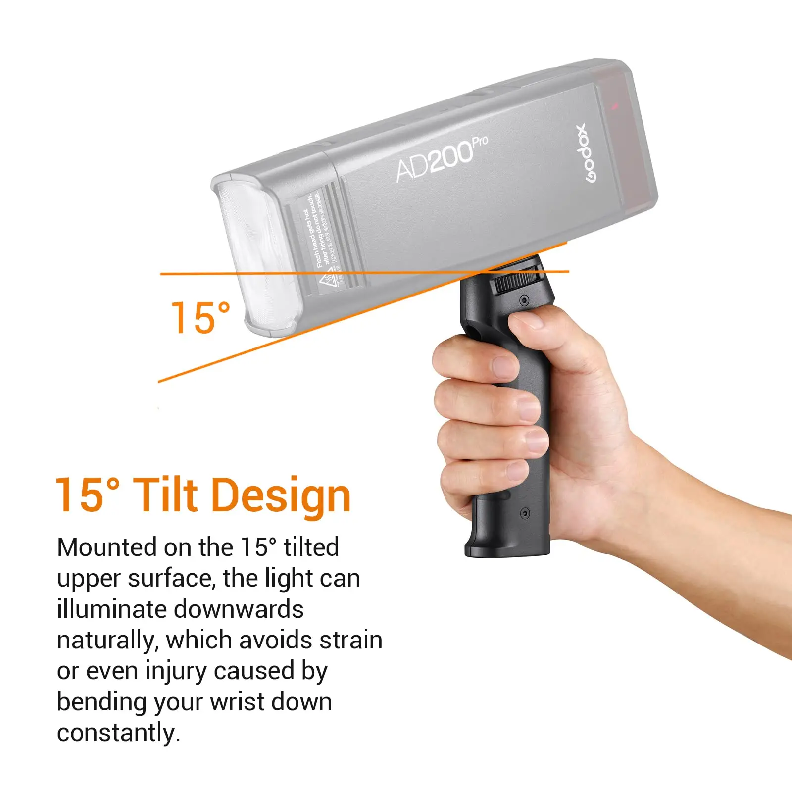 Godox FG-100 Flash Grip Przenośny Uchwyt z Głowicą Mocującą 1/4" do Lamp Błyskowych Godox AD200 Pro II AD300 Pro do Użytku Zewnętrznego — zdjęcie produktu 4